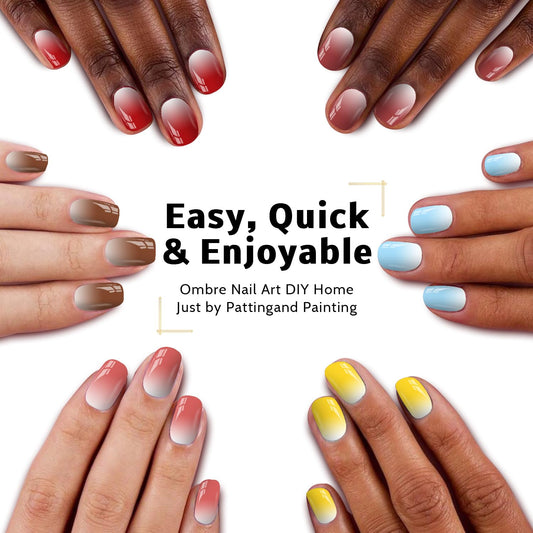 Sponge Pat Paint Nail Gel, 9 Colors Ombre Nails Gradient Gel Nail Blush Blooming Aura Nails Drawing Stripper Floral Painting Nail Art, No Wipe, UV/LED Curing (9 Colors D)