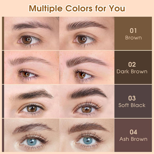 Microblading Brow-Fection Brow Eyebrow Pencil – Angled Brush Tip, Wild Natural Hair-Like Strokes, Patented Design, Long-Lasting & Smudge-Proof, for Beginners & Pros(03 Soft Black)