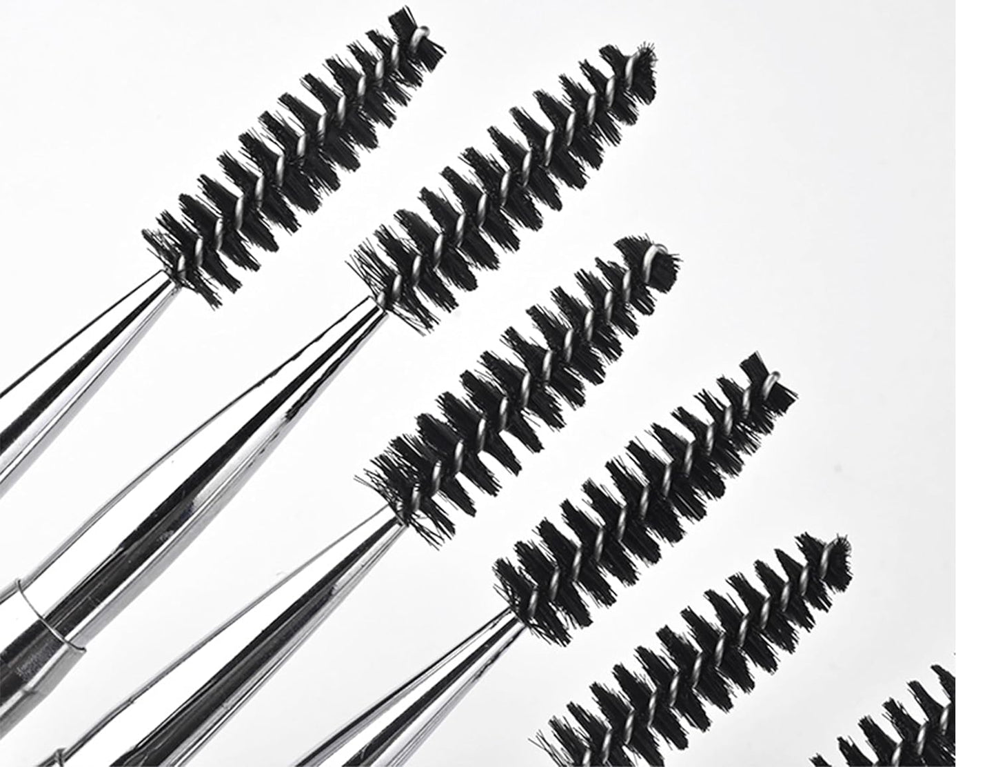 2PCS Mascara Brushes, Eyebrow Eyelash Brushes, Mascara Wands Spooly Applicators, Eye Brushes, Portable Cosmetic Brushes with Cap Spoolies Brushes for Eyelash Extensions and Eyebrows, Black