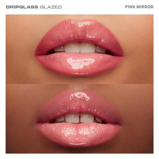 MORPHE Dripglass High Shine Lip Gloss - Glazed, Semi-Sheer & Nourishing Lip Makeup - Buildable Formula Infused with Plant-Derived Squalane & Vitamin E - Pink Mirror (0.13 oz)