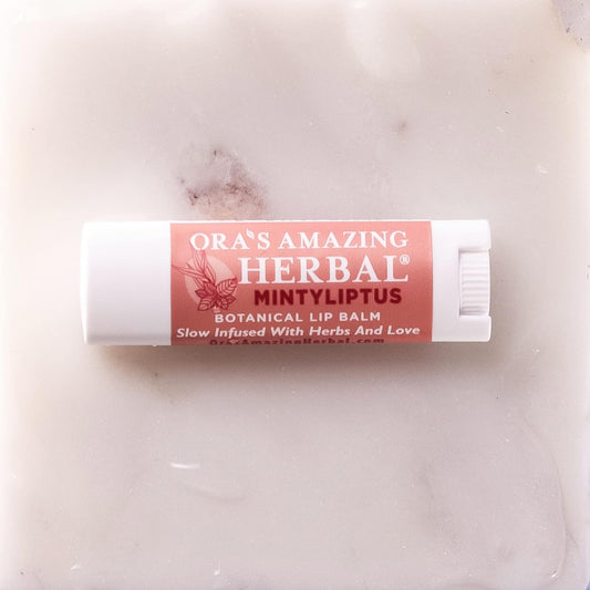 Natural Lip Balm, Herbal Infused, Mintyliptus Peppermint Eucalyptus, Calendula Lip Balm, Ora's Amazing Herbal