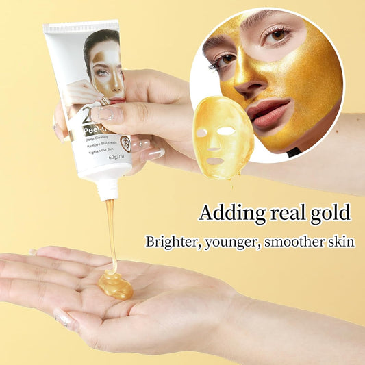 Blackhead Peel Off Mask, 24K Gold Peel Off Face Mask Blackhead Remover, Firming Peel Off Facial Mask for Face, Deep Cleaning Pore Peel Off Face Mask, Anti-Aging, Fine Lines& Wrinkles for All Skin