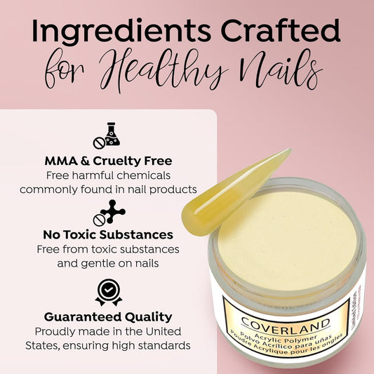 Tones Coverland Acrylic Nail Powder "Macaroon" - Limited Edition Acrylic Powder for Nail Design, Sculpting, and Masking Nail Bed Imperfections - Professional Acrylic Nail Supplies - (1.5 Oz)