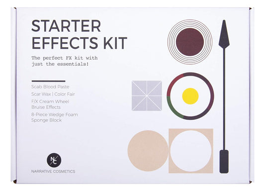 Starter Effects Kit, 6-Color Bruise Wheel, Scar Wax, and Scab Blood Paste, Professional SFX Makeup Set With Applicators