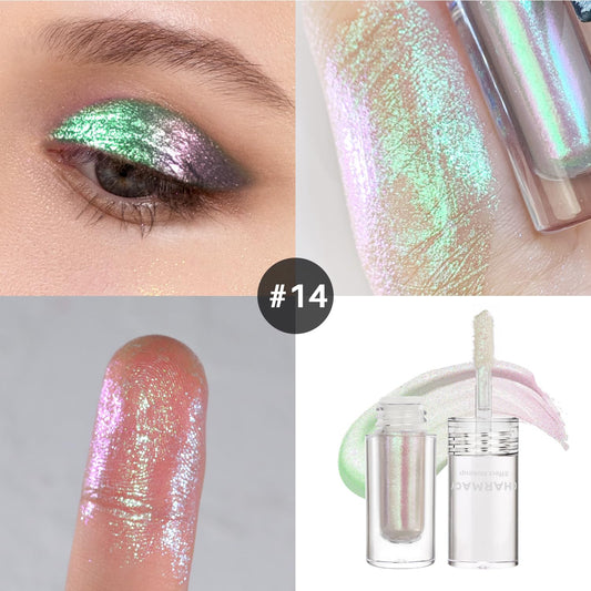 CHARMACY Liquid Duochrome Eyeshadow, Multi-Dimensional Eye Looks, Long Lasting Glitter Eye Shadow Sets Metallic Pigments, Quick Drying, Sparkling Shiny Eye Makeup for Beginners, 1.6g (#14)