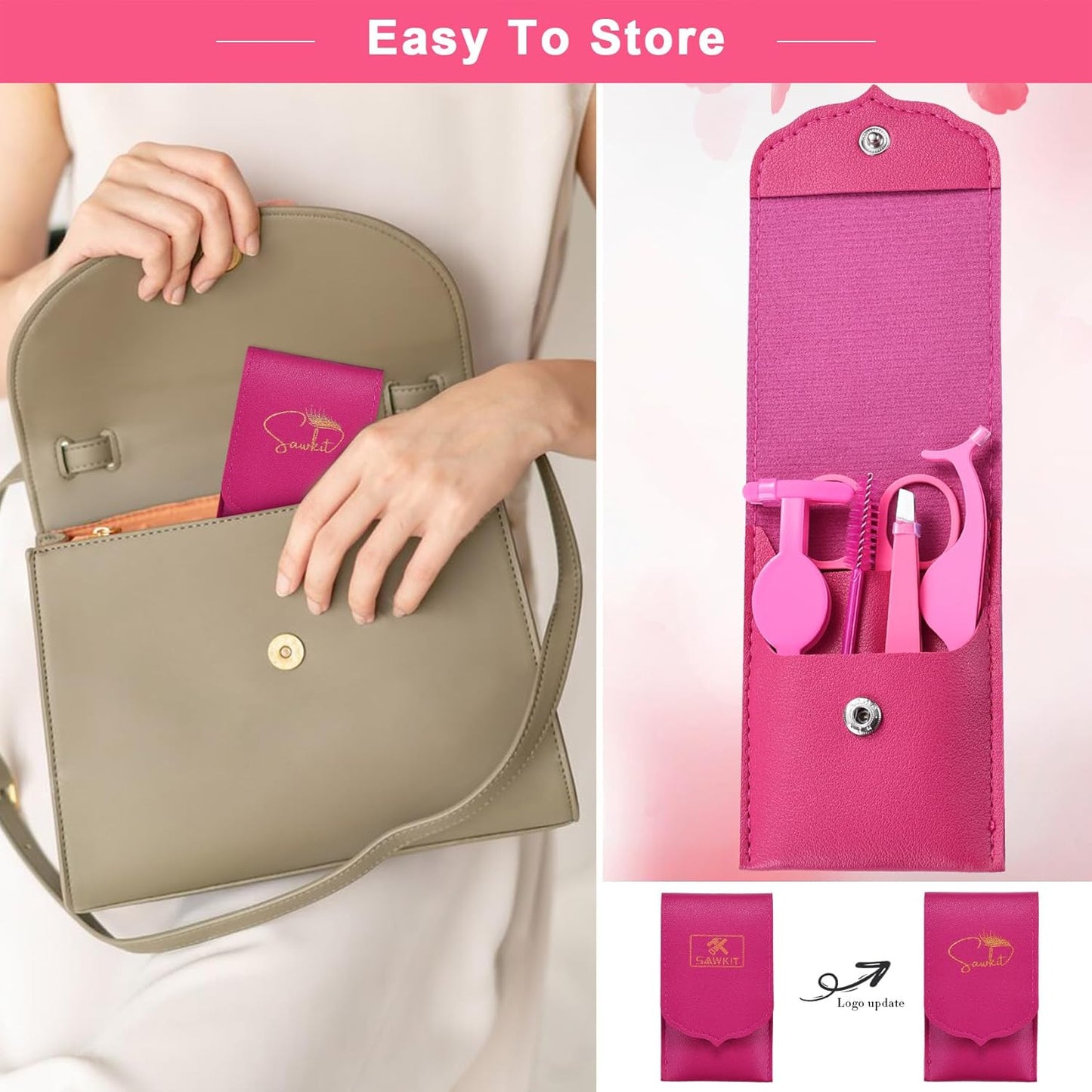 Eyelash Applicator Tool – 5-in-1 Lash Applicator Tool Set with Eyelash Extension Tweezers, Scissors, Brush – Professional Eye Lash Applicator Tools for DIY Eyelash Extensions, Cluster Lashes