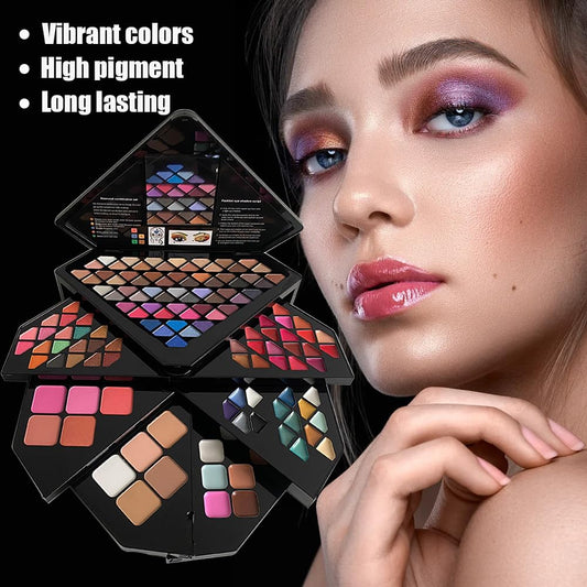 130 Color All In One Makeup Gift Set for Women Professional Makeup Kit Include 80 Eyeshadow, 20 Lipstick,15 Eyebrow Gel,5 Blusher,5 Contour & 5 Conclealer Makeup Palette Kit