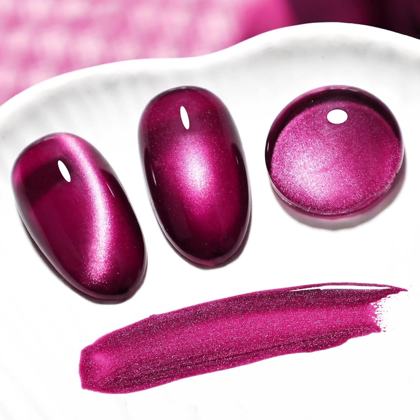 JODSONE 16.5ml Cat Eye Gel Nail Polish Glitter Claret Magnetic Reflective Translucent Need U V Curing at Home DIY Design