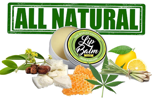 Lip Balm - Lemon Sherbet Flavoured Natural & Organic Lip Moisturizer Balm | Made with Shea Butter Beeswax Jojoba oil & Hemp Seed Oil, The Beard & the Wonderful Lip Balms for Dry & Cracked Lips | 15mL