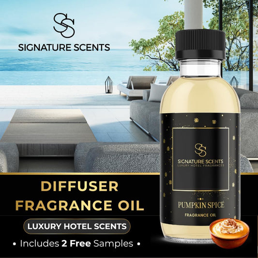 Luxury Hotel Diffuser Oil for Hotels and Homes - Aromatherapy Oils for use with an Essential Oil Diffuser at Home - Fragrance-Scent Diffuser Oil Blend (Pumpkin Spice) 4.05fl oz (120ml)