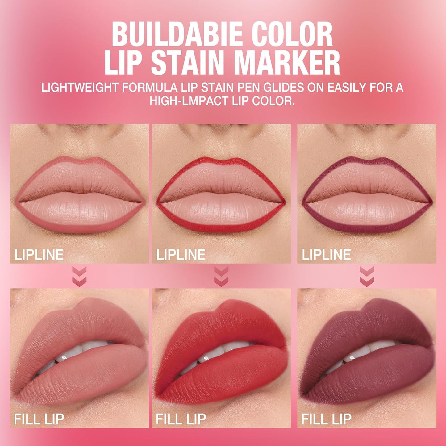 LANGMANNI 4Pcs Sculpting Matte Velvet Lip Liner Set,Smooth Creamy Texture,Waterproof And High Pigmented For Girls Daily Application Lip Makeup(9+10+11+12)