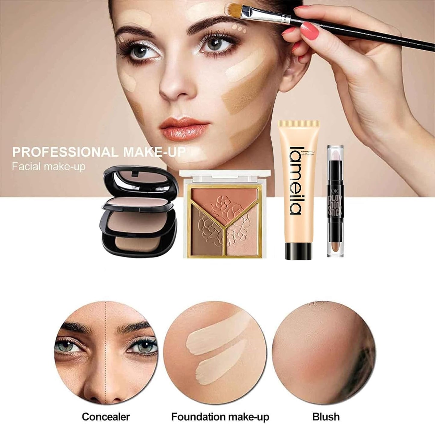 M Professional Makeup Kit, 31 Pcs All-in-one Makeup Kit,Makeup Kit for Women Full Kit,Makeup Gift Set for Women girls(HZJ-001)