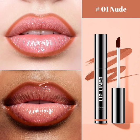 Lip Stain - Long Wear Tattoo Lip Liner, Waterproof & Transfer-proof Peel Off Lip Stain with Matte Finish, Lip Tint For All Skin Types, Great Gifts for Women (Nude)