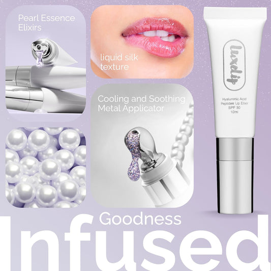 Tinted Lip Balm Elixir for OIder Women, Hydrating Vegan Lip Care with Sheer Color & Moisturizing Glow – Non-Sticky Nourishing Lip Treatment for Soft, Smooth Lips (Pearl Essence 10ml)