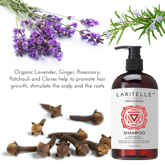 Organic Hair Growth Set Shampoo 17 oz + Conditioner 16 oz + Hair Loss Treatment 4 oz Ayurvedic Herbs, Lavender, Ginger, Rosemary NO GMO, Sulfates, Gluten, Alcohol, Parabens, Phthalates