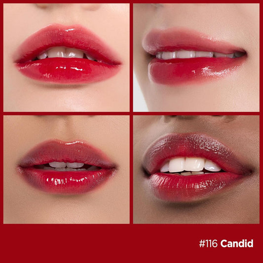 Laka Fruity Glam Tint, 4.5g/0.15 oz., Glowing Lip Stain with Wide Color Spectrum, Hydrating & Lightweight Texture, Long-Lasting Bold Stain, Non-Sticky, Vegan, K-Beauty (#116 Candid)