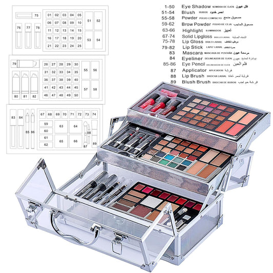 74 Colors Makeup Kit All-in-one Makeup Set, Cosmetic-Gift for Women -Include Makeup Brush Set, Eyeshadow Palette, Brow Powder, Eyebrow Pencil, Lip brush -(Multicolor 102)