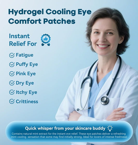 20 Packs Hydrogel Eye Mask Disposable Cold Therapy Sleep Mask Soothing Headache Relief Dry Eye, Stress Relief Relief Eye Fatigue, Cooling Eye Masks for Puffy Eyes Travel Essentials