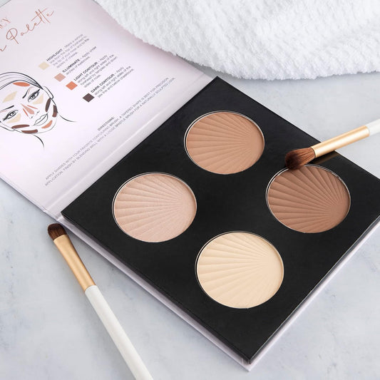 ELLEN TRACY Contour Palette, Full Coverage, Highlight, Illuminate, Light Contour and Dark Contour, Contour Makeup Palette for Women and Girls