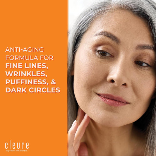 Cleure Anti Aging Eye Gel - Gentle Daily Hydrating Eye Serum for Sensitive, Dry Skin - Fragrance Free (1 fl oz, Pack of 1)