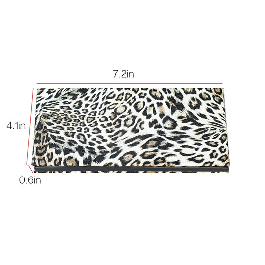 Mermaid Empty Magnetic Palette, Fish scale Empty Magnetic Palette for Highlighters Eyeshadows Lipstick Blush Powder Rectangle Large size (Leopard Grain)