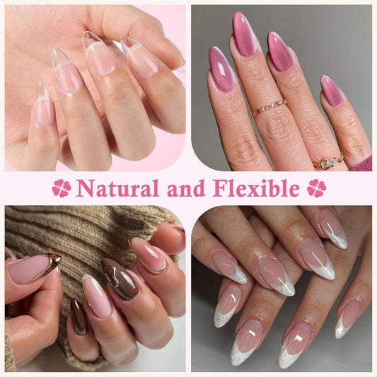 Almond Nail Tips: 240pcs Pointed Almond Soft Gel Nail Tips, Pre-shape Short Nails, Half Matte Full Cover Clear Acrylic Fake Press On Nails for Nail Extension Home Nail Art 12 Sizes Gelly Tips