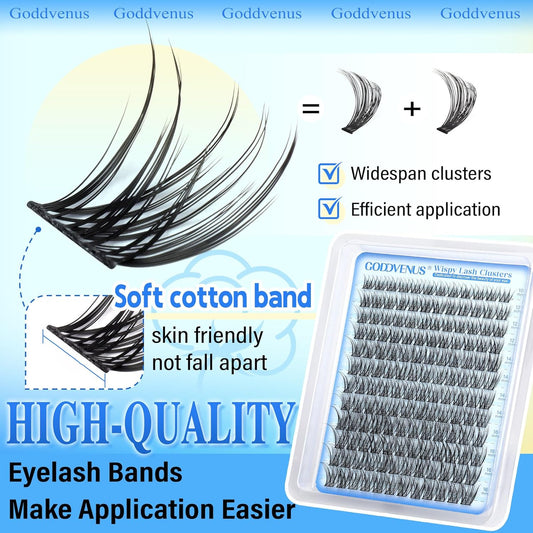 Wispy Lash Clusters Natural Lashes Clusters Wispy Eyelash Clusters CD Curl Cluster Eyelash Extensions DIY Individual Lashes Invisible Band Lash Extension Fluffy Eyelashes Clusters