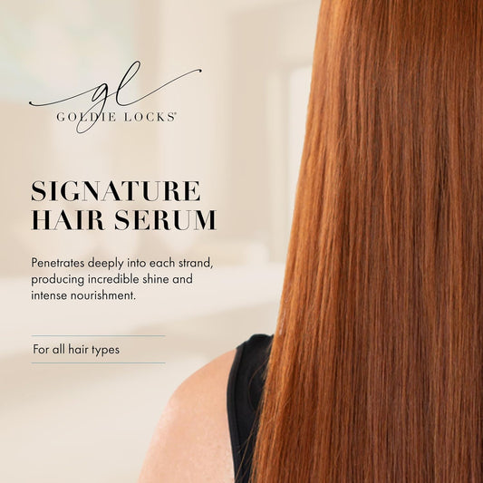 Goldie Locks Signature Hair Serum - Anti-Frizz and Humidity Control - Lightweight Shine Enhancer - Safe for Extensions and Color-Treated Hair - Protein-Free - 1.7 fl oz