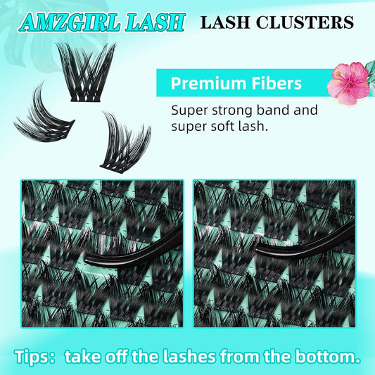 Lash Clusters Wet Look 168Pcs Eyelash Cluster Ultra-Thin Lash Band Eyelashes Extensions Spiky Anime Wide Span Lashes(Mallow,D-18mm)