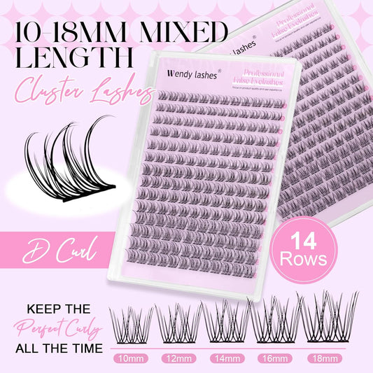 Nature Look DIY Lashes Individual Lashes Matte Black Cluster Eyelash Extensions Cluster Eyelashes,SLYW,9-12mm