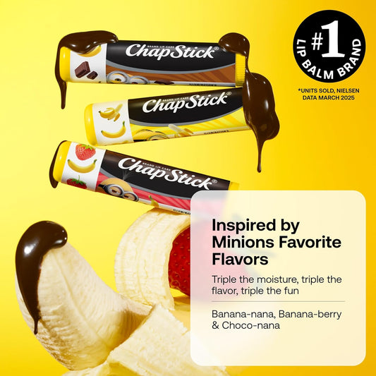 ChapStick Lip Balm, Minions Banana Variety Packs (6 Sticks), Party Favors for Kids, 0.15 Oz Ea