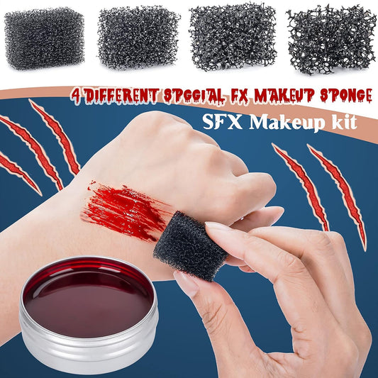 Scar Wax SFX Makeup Kit - Halloween Makeup Kit Fake Blood Makeup Special Effects Makeup Kit Skin Wax FX Makeup for Halloween Party Stage Festival