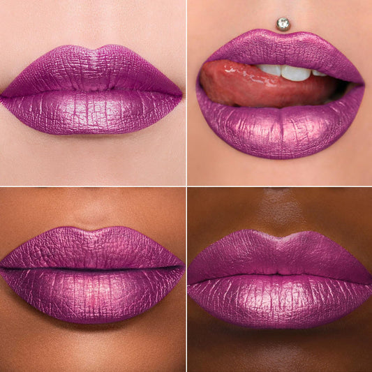MAKI YIKA Purple Lipstick for Women Metallic Lipsticks Glitter Long Lasting Lipstick No Smudge No Transfer Liquid Pink Lip Gloss (BR07 Promise Me)
