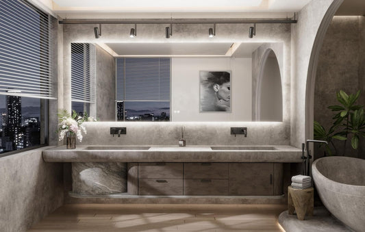 TETOTE 94 x 36 Inch LED Backlit Bathroom Mirror with Lights,Anti-Fog Lighted Mirror,Dimmable,Vanity Mirror,Wall Mounted