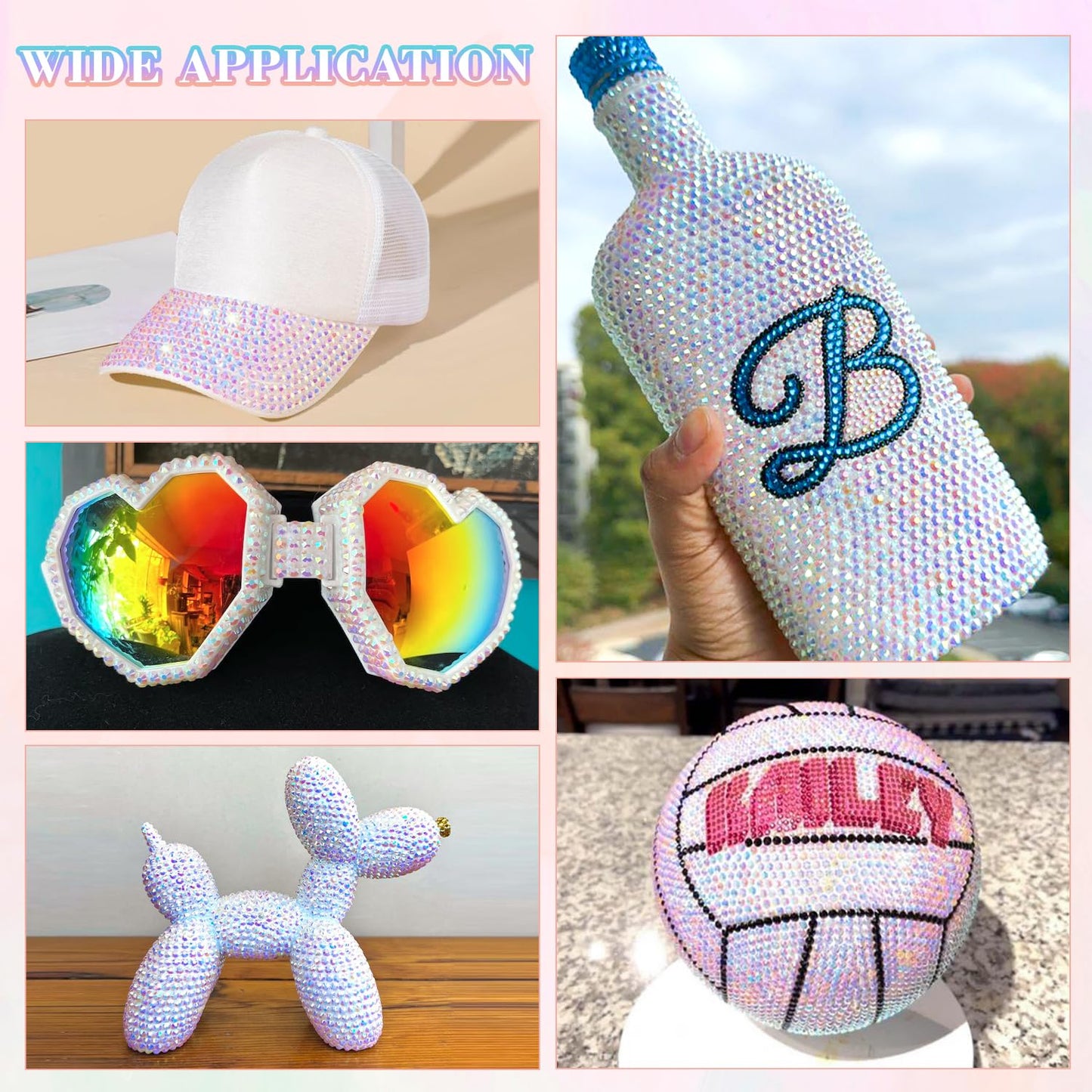 30000Pcs Resin White AB Rhinestones for Bedazzling Crafting with b7000 Jewelry Glue, Bulk Flatback Gems Bedazzler Kit for Crafts Clothes Shoes Fabric Nail Diamond Art, Assorted Size 2/3/4/5/6mm