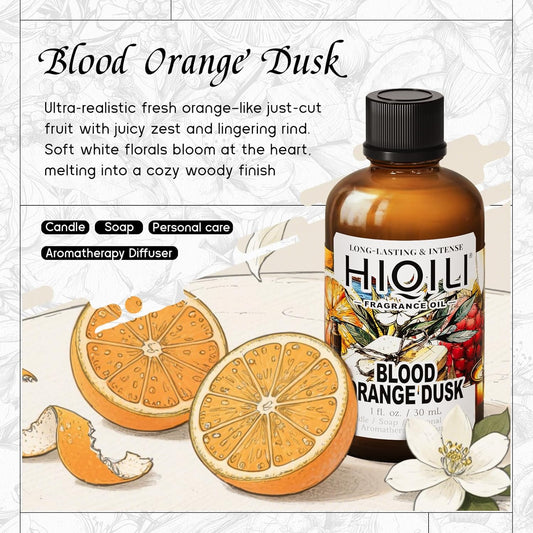 HIQILI Blood Orange Dusk Fragrance Oil for Diffuser, Inspired by Alr-Cologne Or.San-guine, Candle, Soap, Perfume, Spary Making, Citrus Scent, Long-Lasting Aroma - 1 Fl Oz