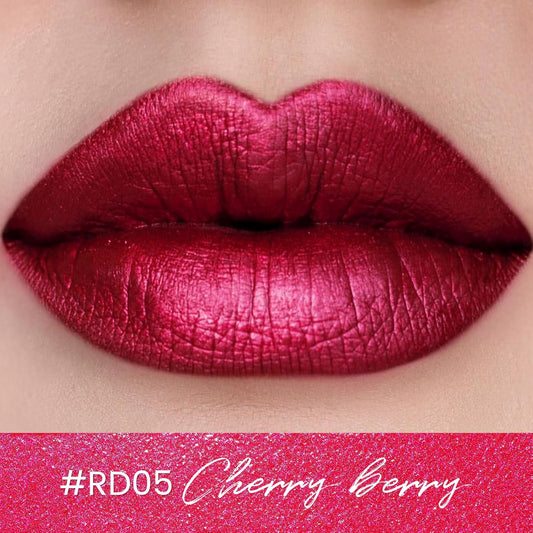FOCALLURE Metallic Liquid Lipstick,Non Stick Cup Lip Gloss,High Impact Lip Color with Transfer-proof Wear,Long Lasting & Waterproof Lipstick Makeup for Women,RD05 CHERRY BERRY
