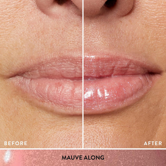 LAURA GELLER NEW YORK Fine Shine Glossy Lip Oil, Mauve Along - Hydrating Squalane - Fine Shimmer Lip Gloss