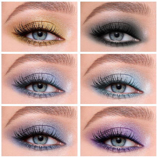 Boobeen 6PCS Cream Eyeshadow Stick - Waterproof Pencil Crayon Eye Brightener Stick Shimmer Pen - Create Glitter Eye Makeup, Easy to Use