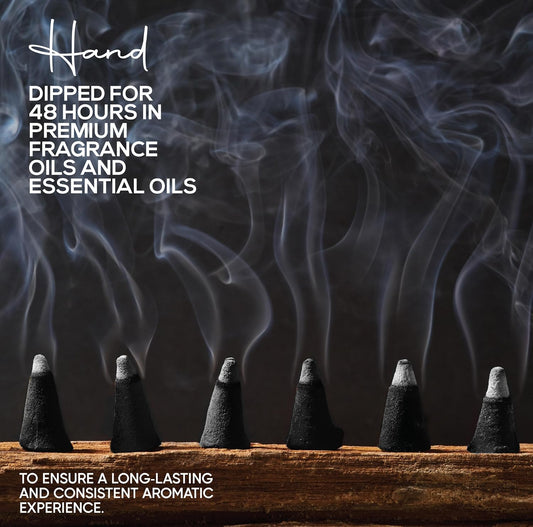 Sandalwood Charcoal Incense Cones 1" TOPFLOW - 50 Pack - Natural Scented Cones Handmade Hand Dipped