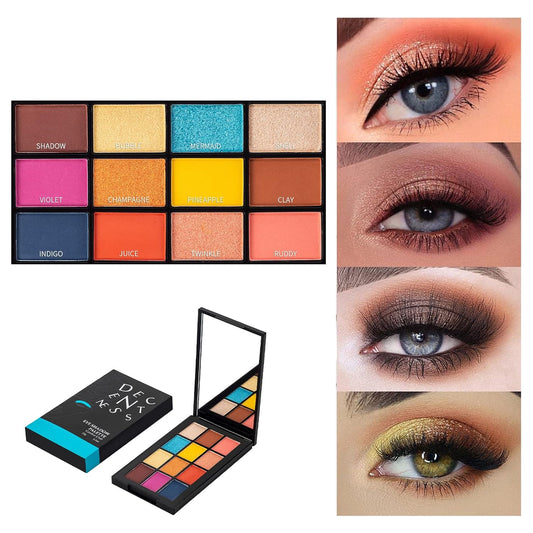 12 Colors Eyeshadow Palette Makeup Shades Nude Matte Shimmer Glitter Pigment, Pro Long Lasting&Waterproof Highlighting Makeup Palette,Ideal Gift(Garden Club)