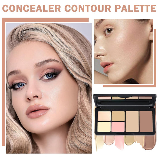Cream Concealer Contour Makeup Palette Cream Foundation Palette for Dark Circles Professional Concealer Full Coverage Face Highlighter Contour Makeup Palette with Brush - 02 Concealer