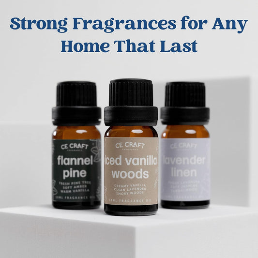 CANDECraftCo Premium Fragrance Oil – Diffuser Oils Fragrances Scented for Home, Candle Soap Making Supplies, Aromatherapy Blends for House (0.34 Fl Oz) (2-Pack, Teakwood & Mahogany)