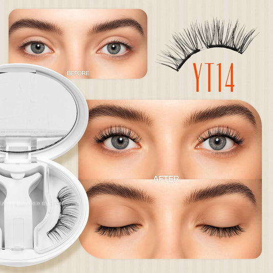 LASHVIEW Magnetic Eyelashes with Applicator, Soft Magnetic Lashes Natural Look Comfortable & Secure Fit Easy to Apply Reusable(XYT14)