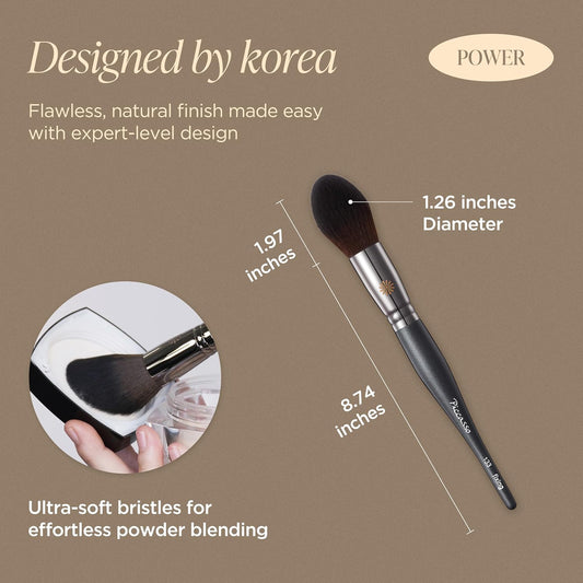 Piccasso 133 Fixing Powder Brush – Soft Synthetic Bristles for Setting Powder, Smooth and Flawless Face Makeup, Gentle Coverage for Pores and Texture, Korean Professional Makeup Brush for Daily Use