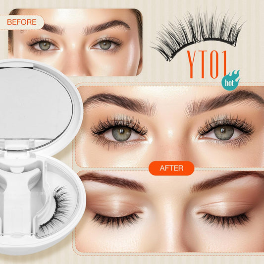 LASHVIEW Upgrade Magnetic Eyelashes with Applicator Soft Magnetic Eyelashes Natural Look Reusable No Glue Needed Easy to Wear and Remove (YT01)
