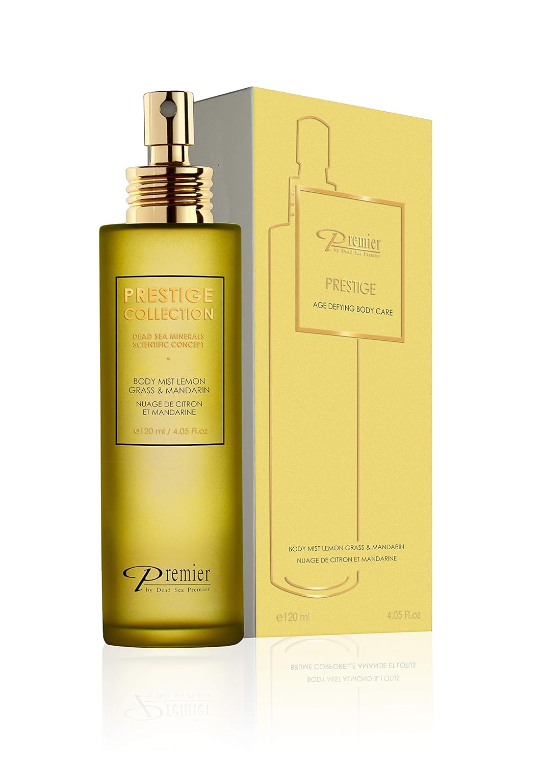 Premier Dead Sea Body Mist Lemon Grass & Mandarine Aromatic Refreshing Dry Oil Moisturizing enriched with Dead Sea Minerals 4.05 Fl Oz