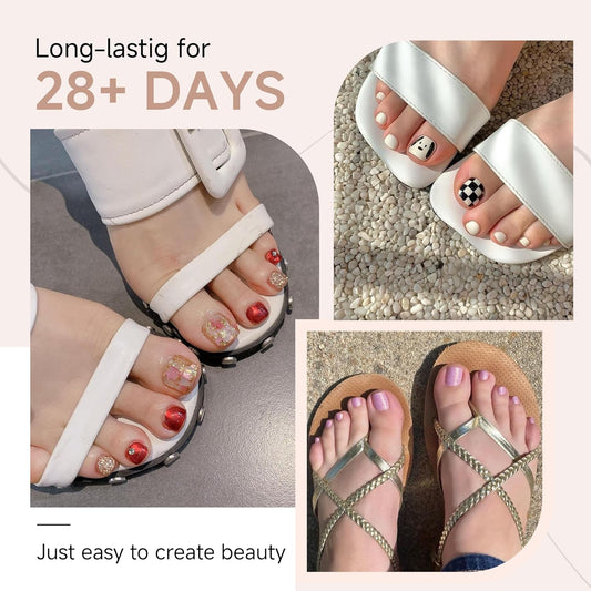 UNA GELLA Toe Nail Tips Full Cover, 216 Pcs Square Round Toe Nail Press Ons Clear Pre-Shape Gel Toe Nail Tips Double Matte Acrylic Fake Toenails Extensions DIY Home Nail Salon for Women, 15 Sizes