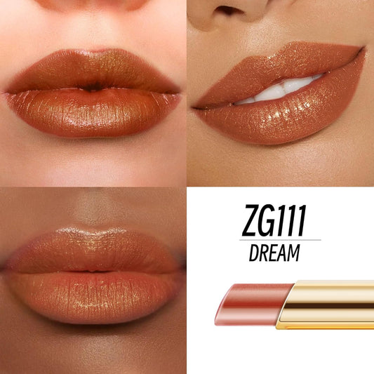 Light Brown Lipstick Moisturizing for Women Shimmer Tinted Lip Balm Hydrating Nourishing Lip Gloss Vegan& Cruelty Free Lip Makeup, ZG111 Dream