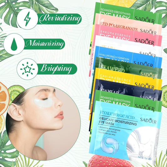 60 Pcs Moisturizing Lip Mask Eye Pads Lip Eyes Care Pads Mask Multi Pack Lip and Under Eye Patches for Puffy Eyes Spa Moisturizing Skincare Eye Lip Treatment (Eye)